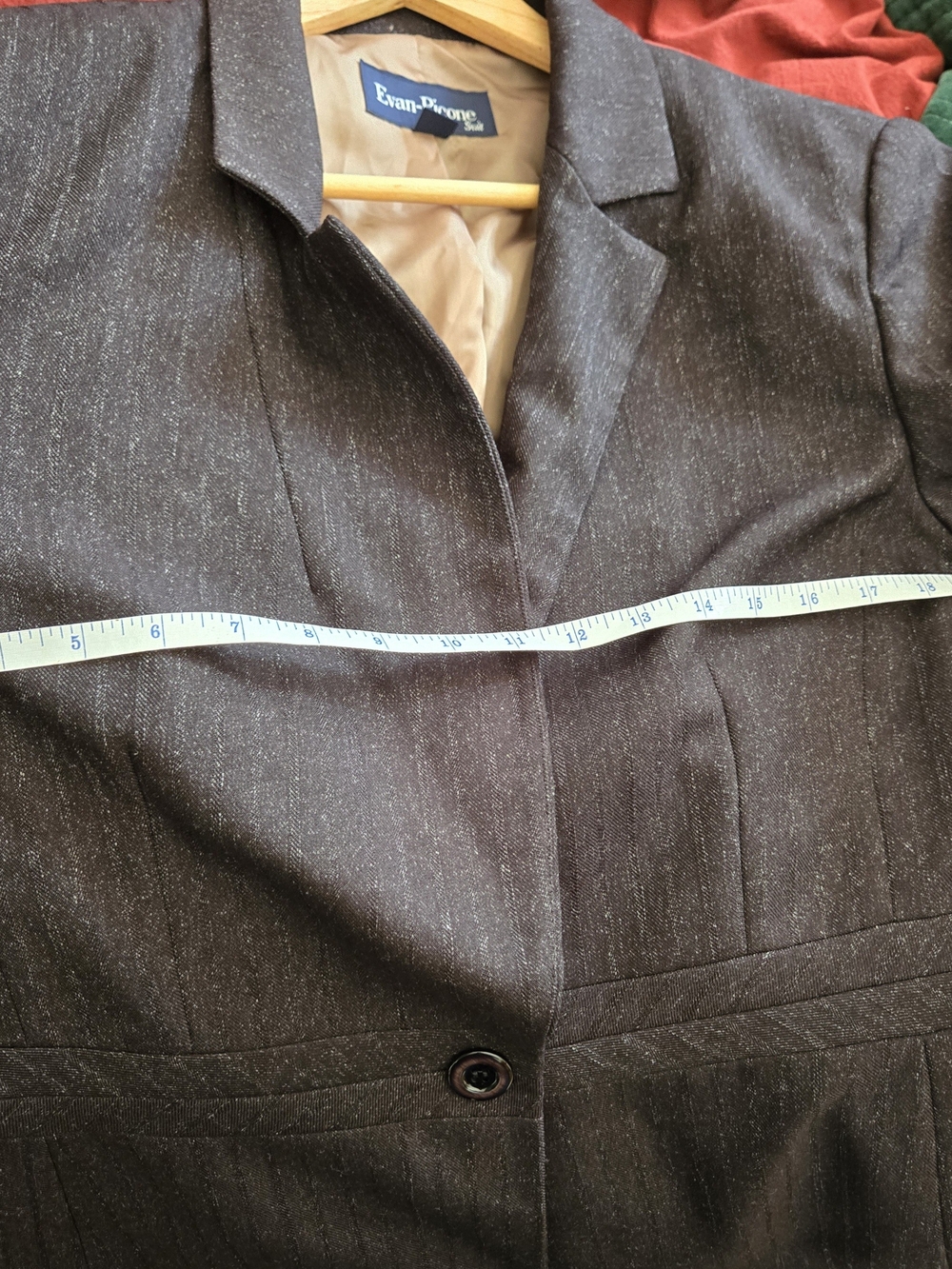 Evan Picone Brown Pinstripe Women's Blazer & Trouser Suit - Picture 9 of 9